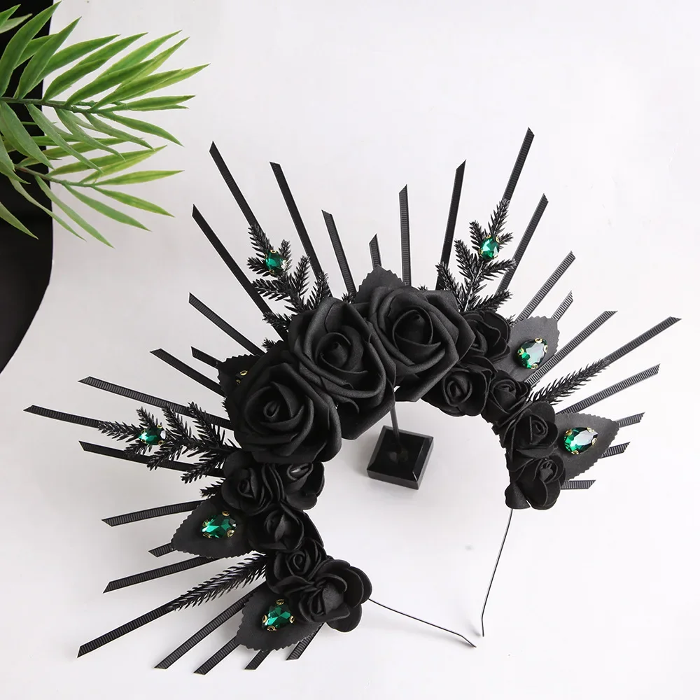 Halo-Krone Mexikanisches Blumen-Stirnband mit Stacheln Göttinnen-Kopfschmuck Mary Halloween-Party Cosplay-Kostüm Kopfbedeckung für Frauen – Detail 5