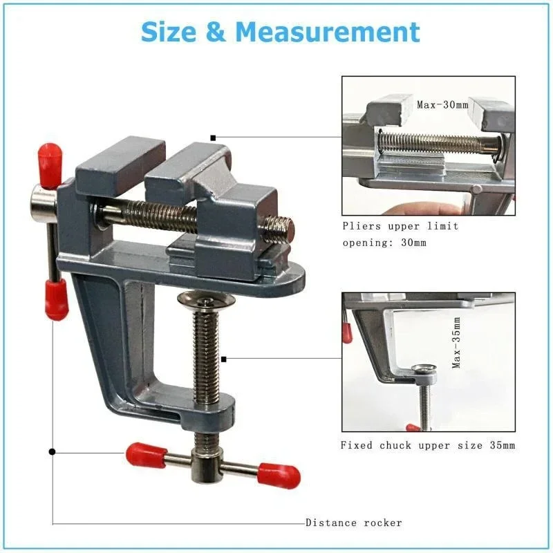 Mini Bench Vise Table Clamp Screw DIY Craft Mold Fixed Repair Tool Plier Jewelry Make Electronics Small Hobby Workbench Portabl