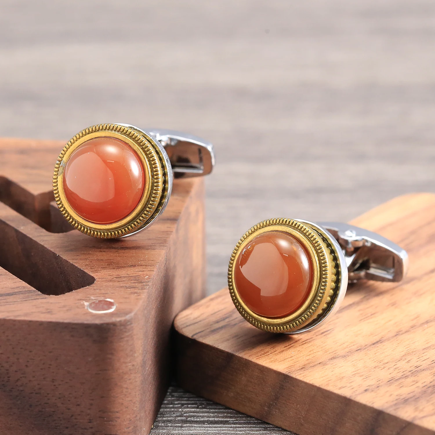 High Quality Round Copper Cufflinks Solid Color Cuff Button For Gentleman Business Shirt Wedding Party Mens Jewelry Accessories