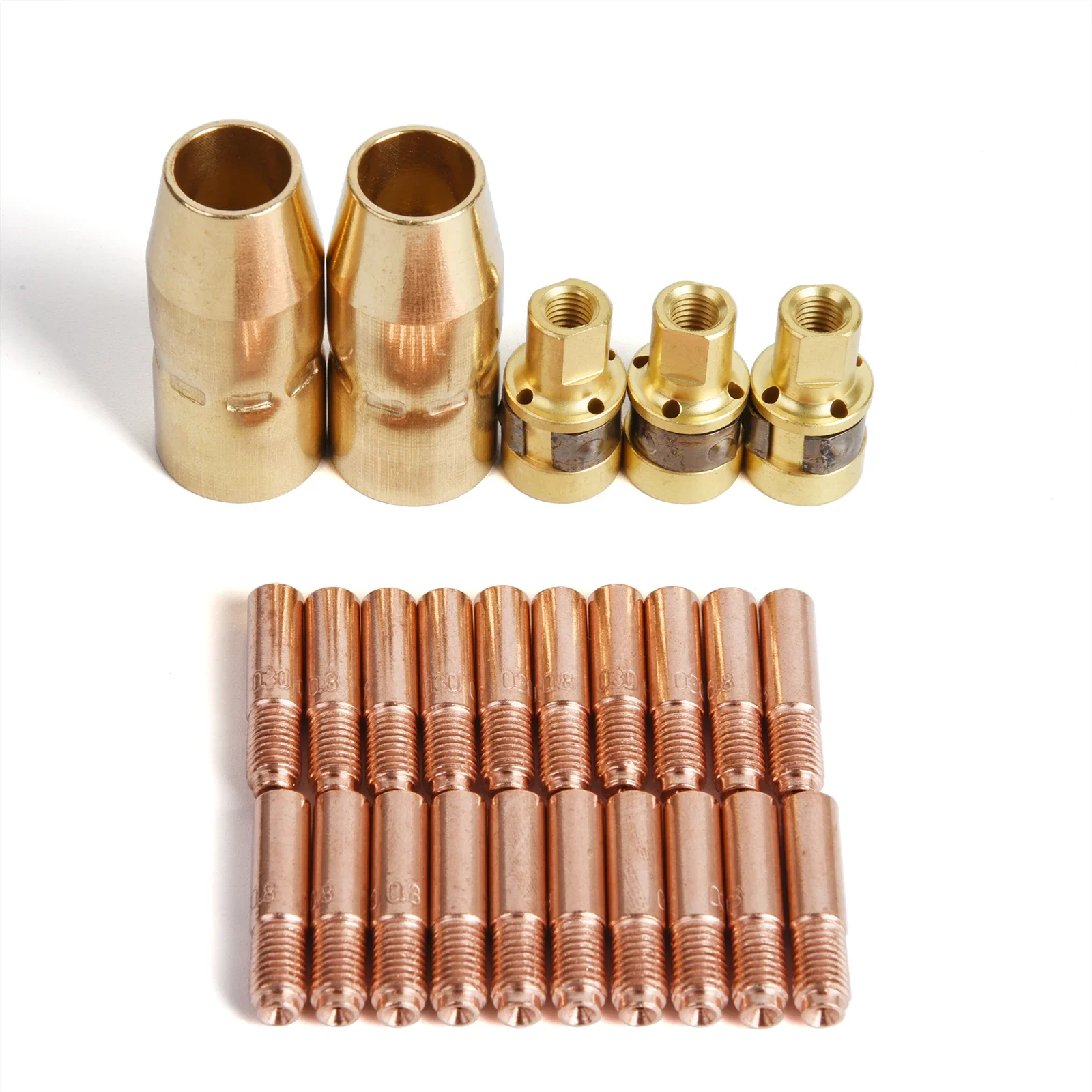 

25/50Pcs Mig Welding Torch Consumables 0.8/0.9/1.2mm MIG Torch Gas Nozzle Tip Holder Fit Miller M-10, M-15 Hobart H-9,H-10