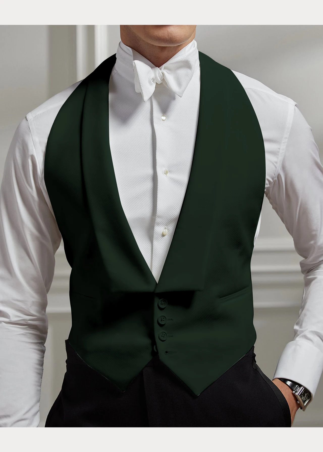 Homens Slim Fit colete de casamento, jaqueta sem mangas, único Breasted, dois bolso, colete masculino, Groomsmen Vest