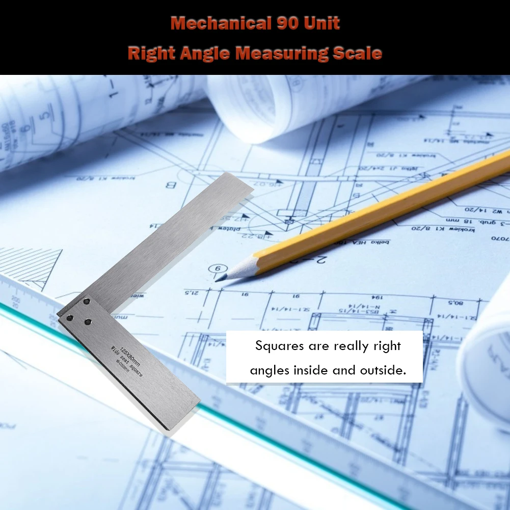 Kwadrat maszynowy 90 linijka kątowa kątomierz stolarz hartowanie precyzyjnej stali dla inżynierów DIY narzędzie pomocnicze