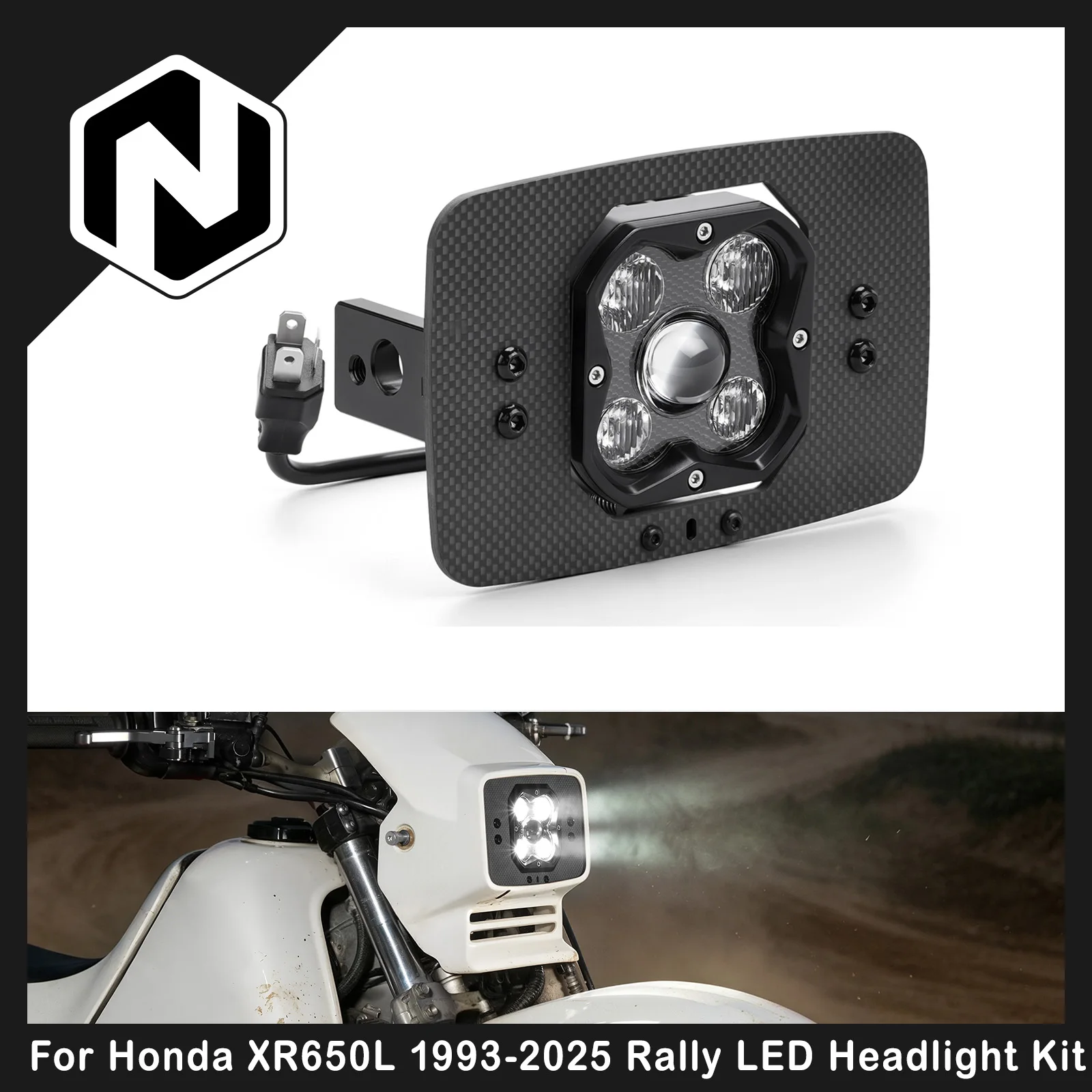 NICECNC For Honda XR650L 1993-2025 Rally LED Headlight Kit Motorcycle Adjustable Front Light Upgrade Assembly 3600LM Plug & Play