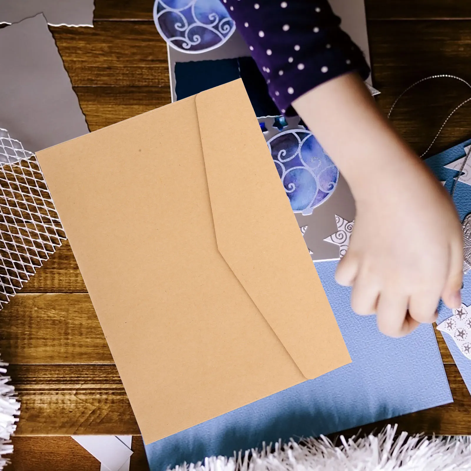 1 Set Of Business Greeting Card Envelopes Kraft Stationery Paper Simple Style For Letter Writing Invitation Cards Blessing Notes