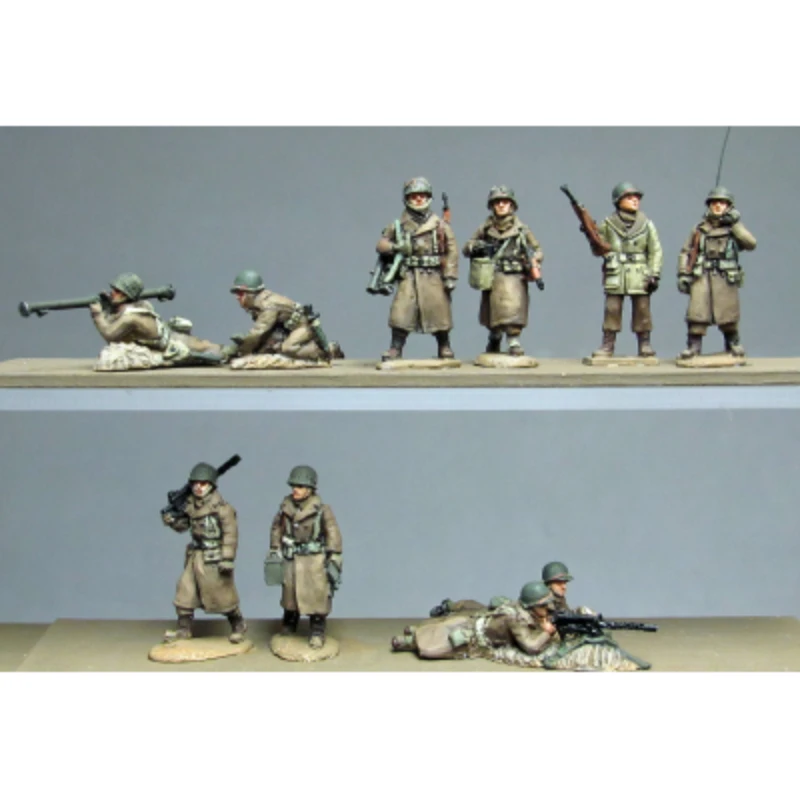 1/72 Die-Casting Resin Figure Model Kit  Winter U.S. Army Staff 10 Figure DIY Toy Unassembled Unpainted Free Shipping