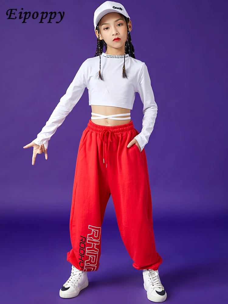 أزياء أداء رقص الجاز للبنات ، بدلة هيب هوب للأطفال