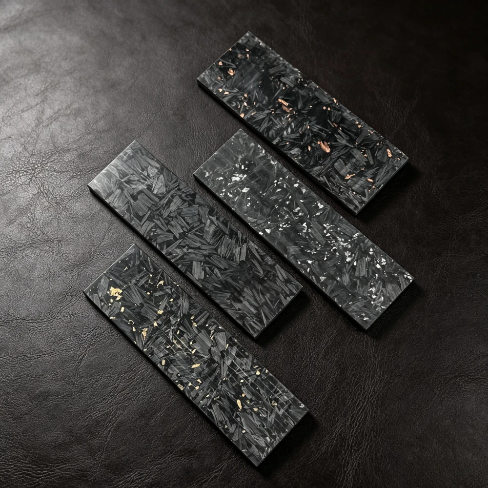 Multiple Styles, DIY Knife Handle Patch Material Marbled CF Resin Blocks for Knife Handle Scales Making Compression Patch Plate