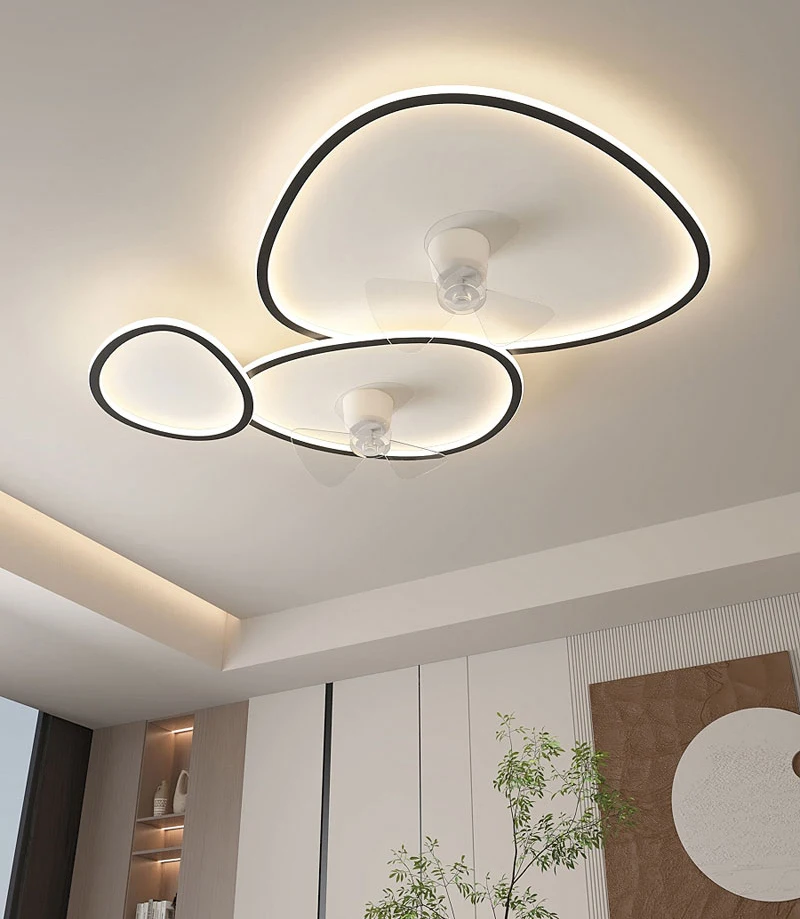 Modern Minimal Ceiling Fan Lamp Ultra thin Creative Integrated Fan Lights Suitable for Summer and Winter 220V Only