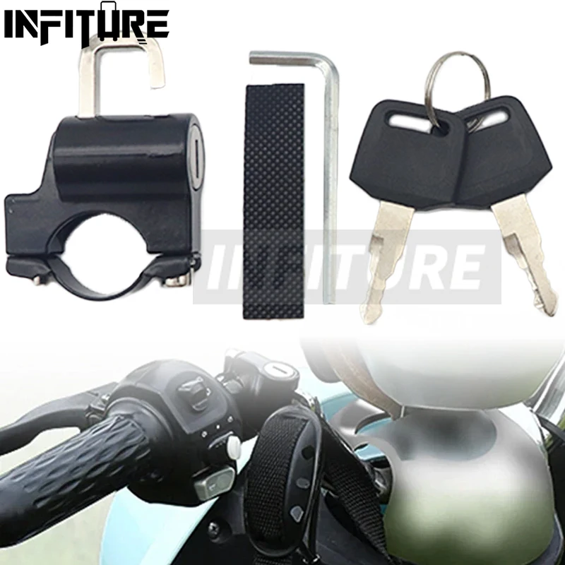 Anti-theft Helmet Lock Handlebar Mount Motorcycle Electric Motorbike Security Metal Multi-function Moto Lock Accessories