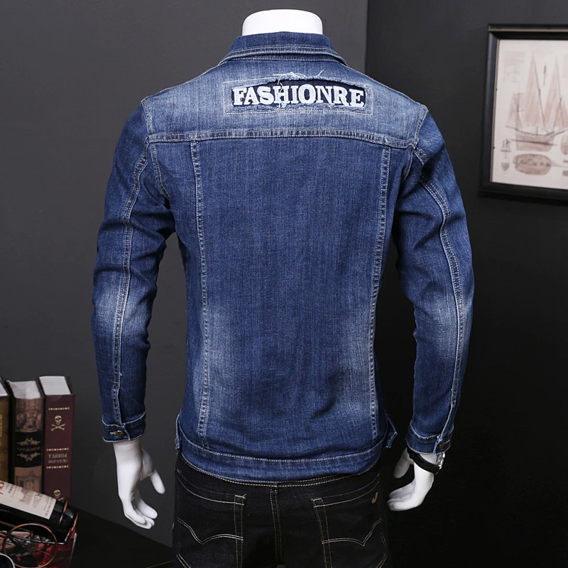 New Arrivals Men\'s Denim Jacket Loose Embroidered Brand Coat Brand Street Wear Classic Good Quality Spring Autumn Male Clothes