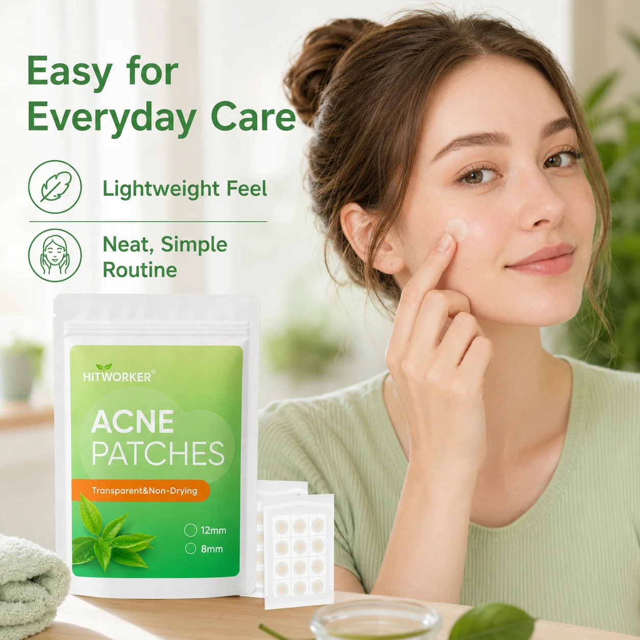 12/24Pcs Hydrocolloid Acne Pimple Patches, Ultra Thin Invisible Oil Absorbing Blemish Spot Stickers, Gentle Day & Night Facial S