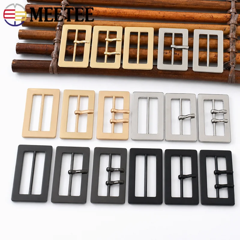 

5/10Pcs 25-50mm Metal Rectangular Pin Buckle Belt Strap Adjuster Slider Clasp for Coat Bag Waistband Sewing Accessories DIY Kit