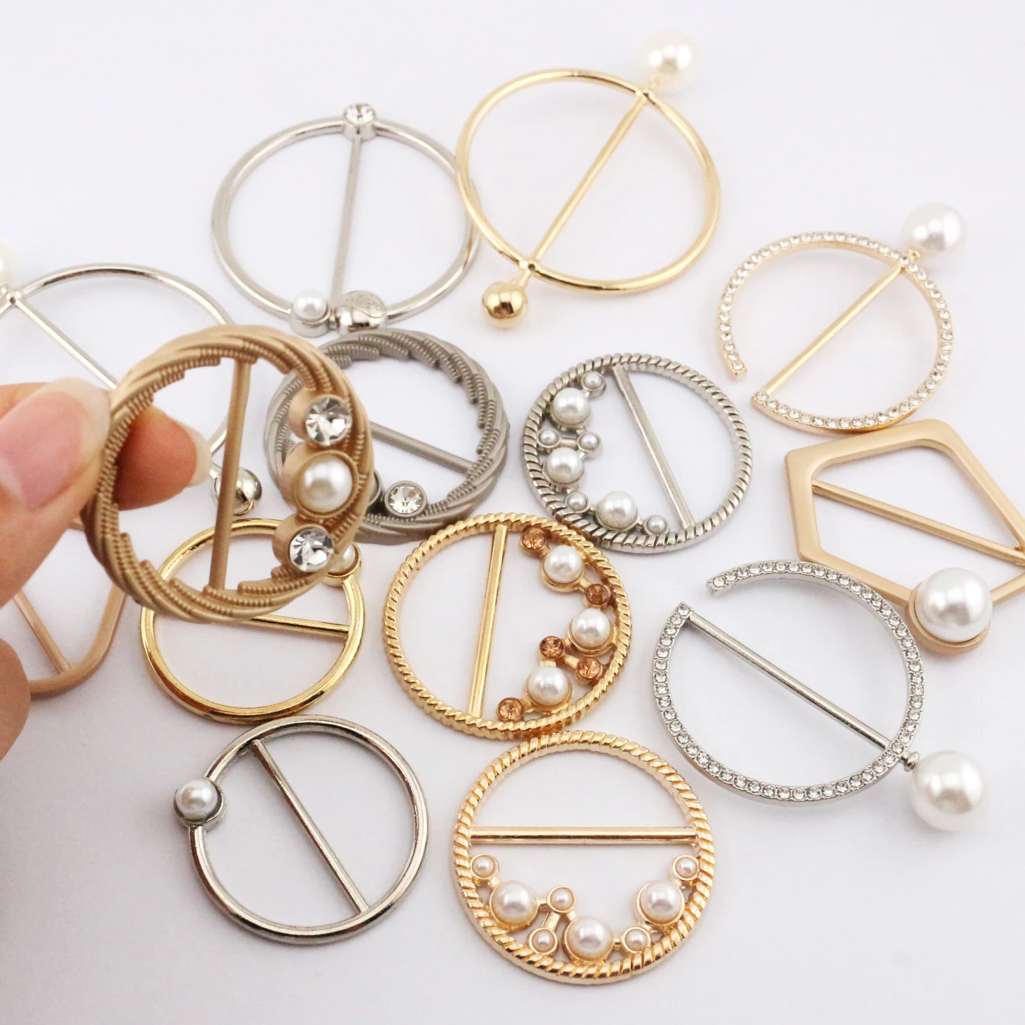 1 قطعة زر الخصر متابعة قميص تي شيرت اللؤلؤ دبابيس الأوشحة الكريستال زر DIY بها بنفسك للنساء فستان الملابس اكسسوارات الديكور #6