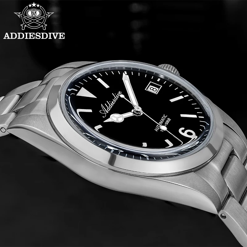 ADDIESDIVE AD2556 36mm Mechanical Automatic Watches Synthetic Sapphire Glass BGW9/C3 Super Luminous 100m Waterproof Men's Watch