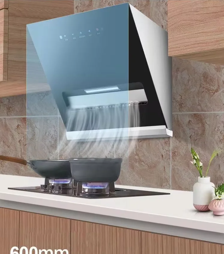 220V Small Kitchen Range Hood Wall Mounted Easy Installation Side Suction Oil Smoke Absorber for Apartment Dorm K