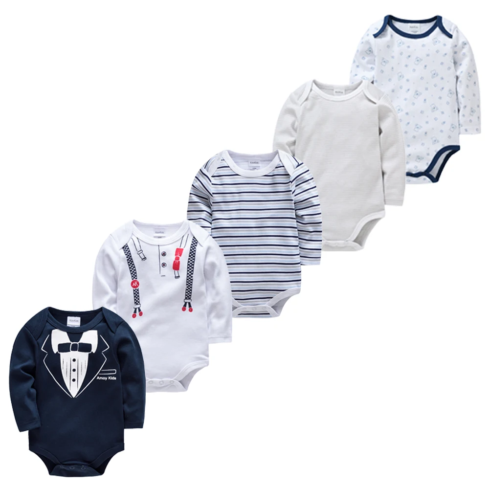 Honeyzone – ensemble De vêtements pour bébés De 0 à 12 mois, 5 pièces, combinaisons à manches longues, à la mode