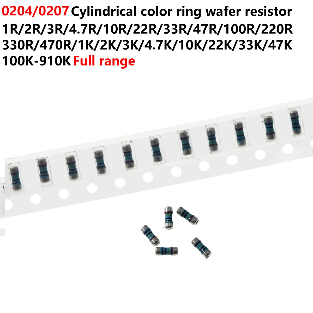 

100pcs 0204 0207 Color Ring SMD Metal Film Resistor 1K 1.05K 1.1K 1.2K 1.21K 1.27K 1.3K 1.37K 1.5K 1.6K 1.69K 1.8K 2K 2.2K