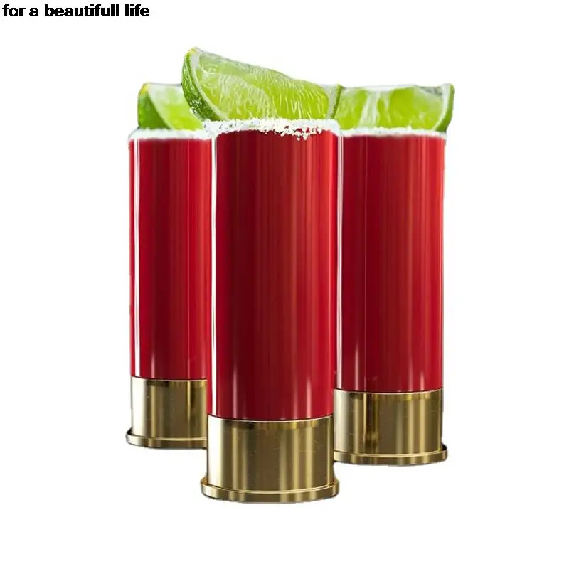 نظارات بلاستيكية النار مع شكل رصاصة بندقية ، درينكوير الإبداعية للمياه والنبيذ ، عالية الجودة ، 4 قطعة/المجموعة #1