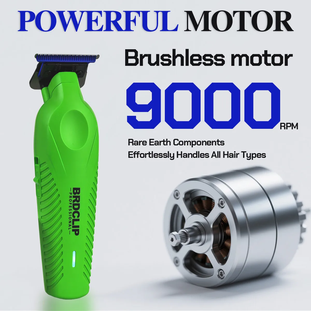 BRDCLIP 9615 Professional Hair Trimmer For man 9000RPM Barber Finish Electric Clipper with Charger Stand Hair Cutting Machine