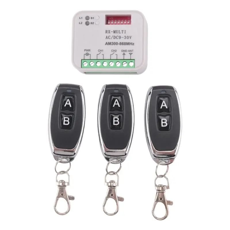 New-Garage Gate Remote Receiver AC/DC 9-30V Receiver Multi-Frequency Controller With Remote Control