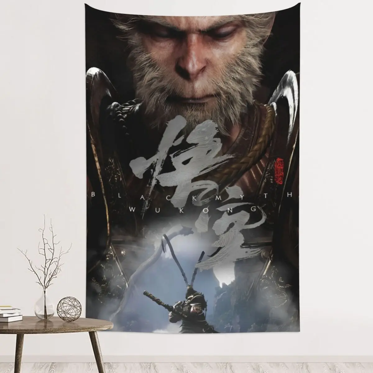 Black Myth Wukong Monkey King Tapestry Wall Hanging Hippie Fabric Tapestries 2024 Game Decoration Room Home Decor Wall Cloth