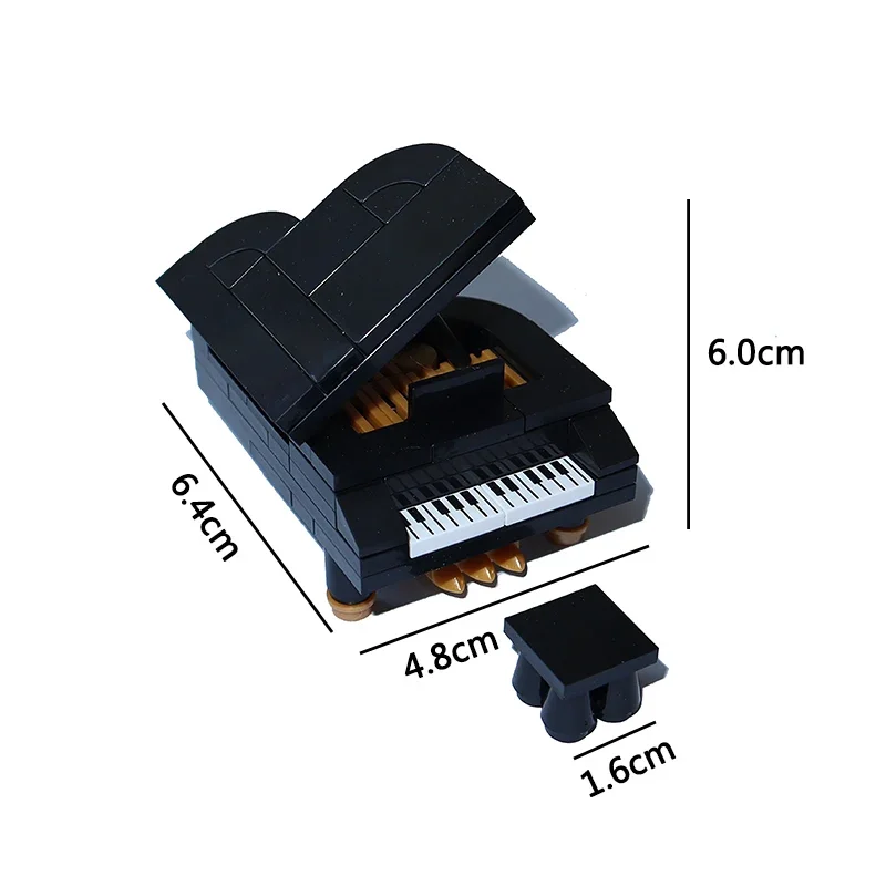 MOC – blocs de construction compatibles avec la ville, meubles de maison, accessoires, modèle de bricolage, chaise de Piano, pianiste, briques de décoration créatives