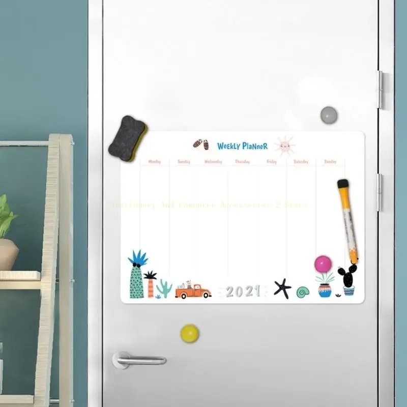 Calendar Whiteboard To-do-list Board for Fridge Grocery Shopping List