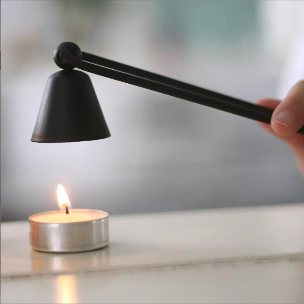 Horn Cover Bell Shaped Candle Snuffer Vintage Long Handle Wick Extinguisher Heat Resistant Iron Flame Stoppers SPA Use