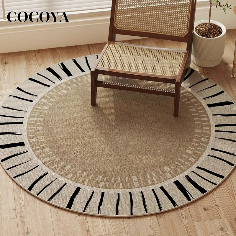 

Luxury Round Carpet for Living Room Polypropylene Fabric Study Bedroom Area Rug Modern Style Circular Chair Floor Mat Home Decor