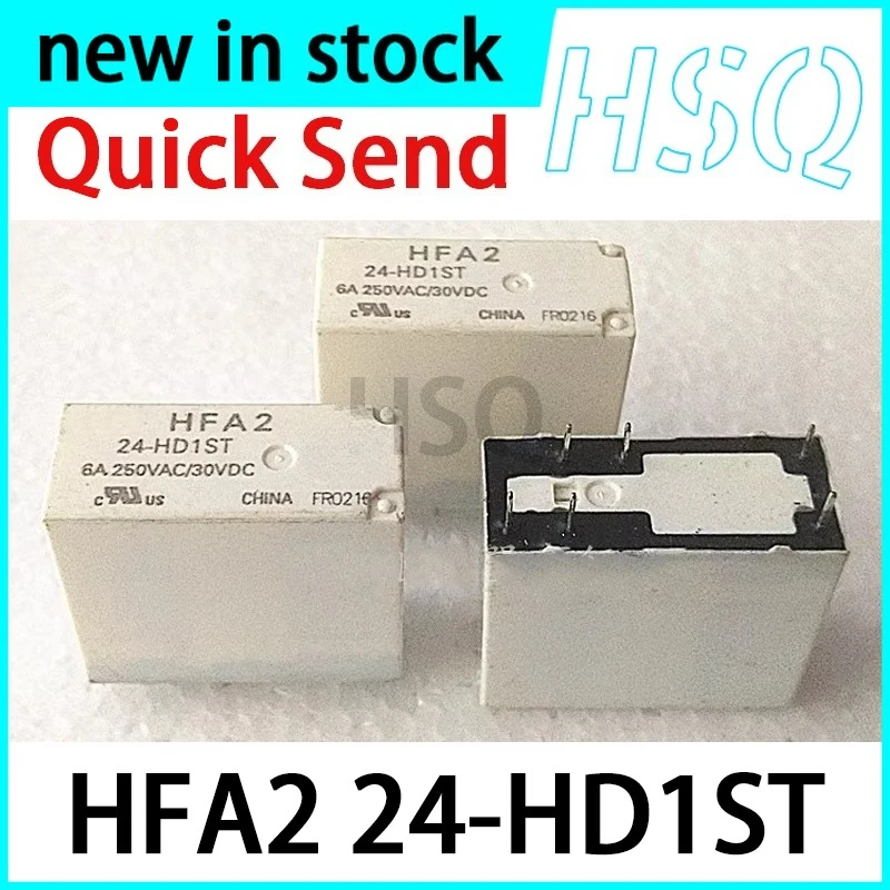 2PCS New HFA2 24-HD1ST 6-pin 6A Relay