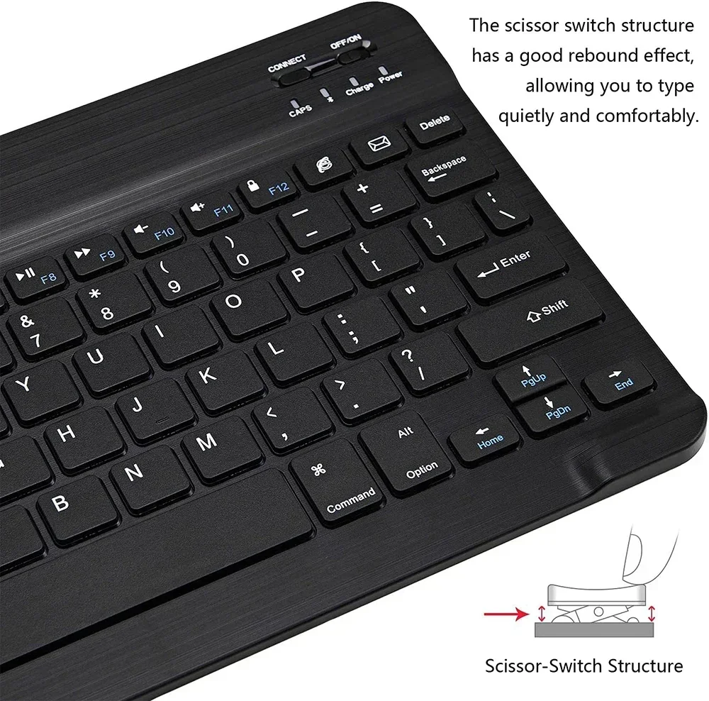 Mini clavier Bluetooth sans fil, version globale, claviers rechargeables, IOS, Android, Windows, 10 pouces, téléphone, tablette