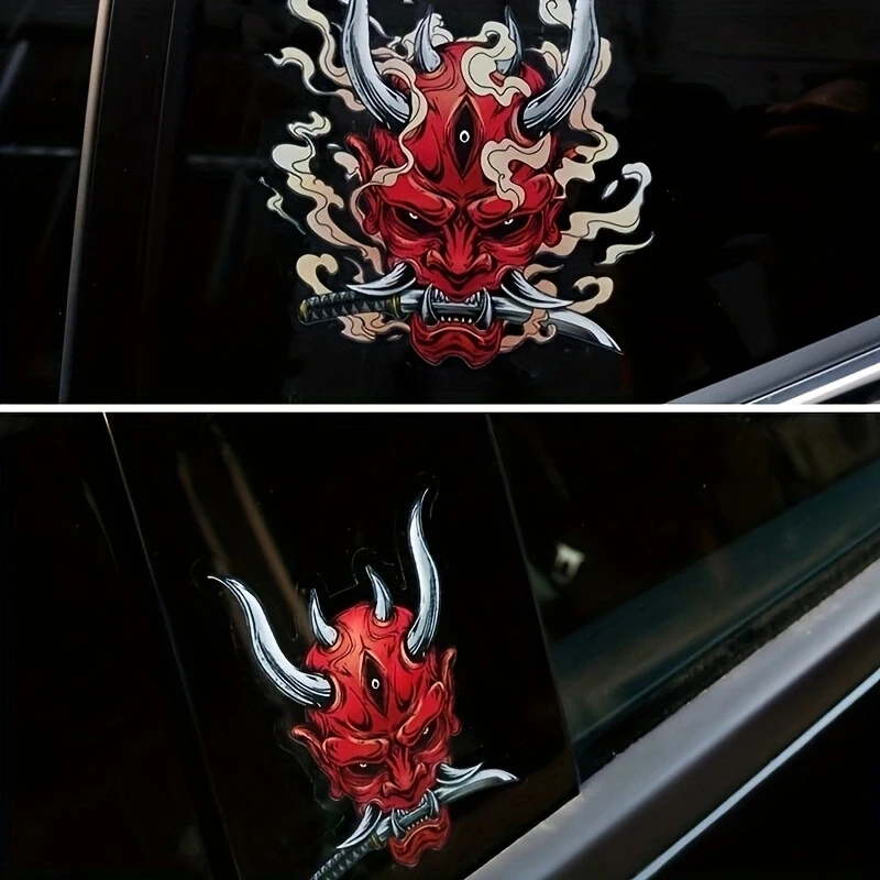 2pcs Hannya Samurai Car Emblem Japan Sticker 3D Metal Badge Motorcycle Moto Styling For Car motorcycle Helmet Bike