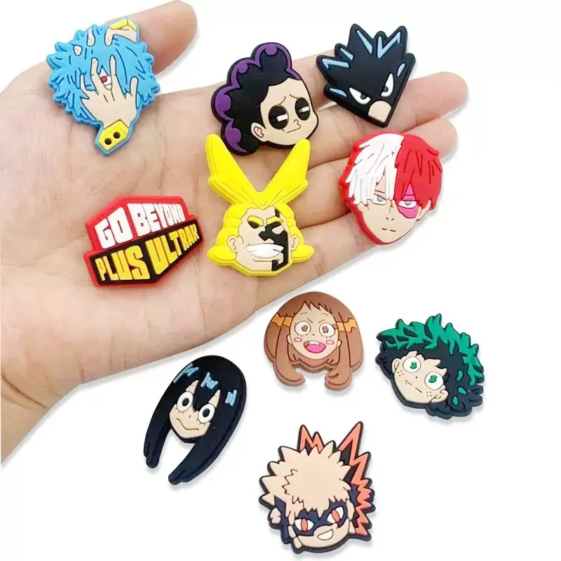 7–18 Stück japanische Manga-Schuhanhänger My Hero Academia Cartoon-Schuhzubehör, Dekoration, passend für Clog-Sandale, Party, Kindergeschenke – Detail 9
