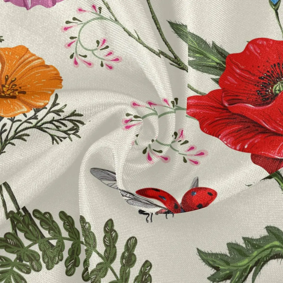 Plants Flowers and Butterflies Provence Style Round Tablecloths Table Cloth Mat Picnic Table Cover Oilcloth Camping Tablecloth