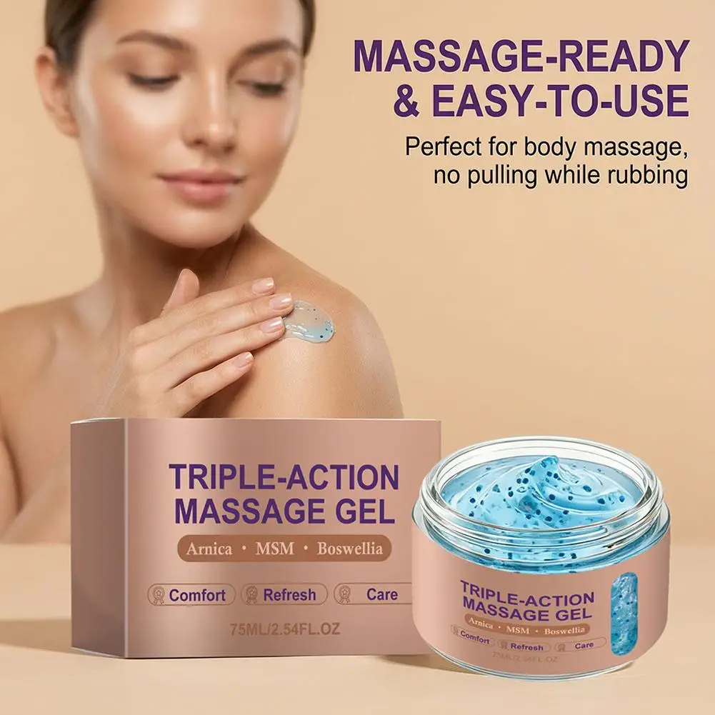 Triple-Action Massage Gel Cooling Muscle Rub Cream With Magnesium, MSM & Arnica Non-Greasy Soothing Cooling Muscle Cream