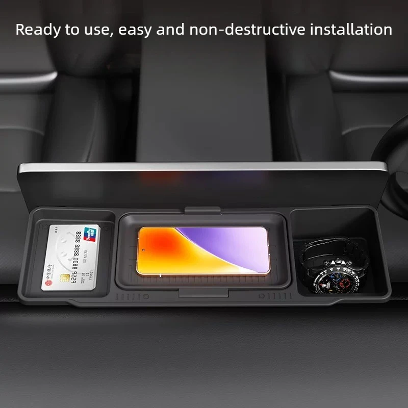 For Tesla Model 3/Y Screen Rear Storage Box ETC Tray Liquid Silicone Original Car Storage Box Interior Modification Accessories