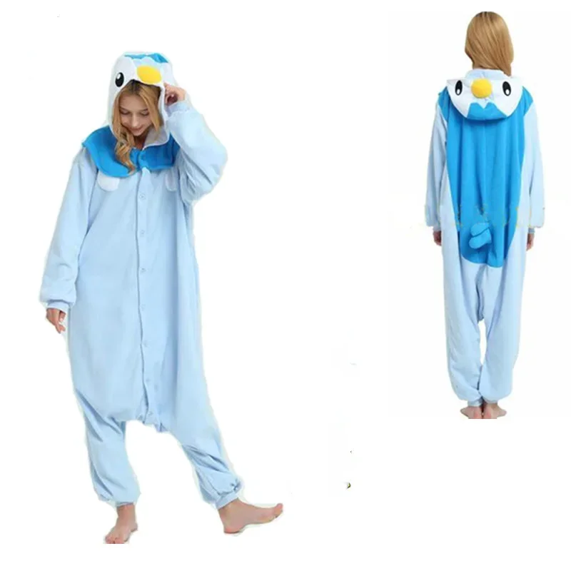 Pijama Kigurumi de Pinguim Piplup, Fantasia Cosplay de Halloween para Mulheres, Roupa de Dormir de Pinguim em Fleece para o Natal