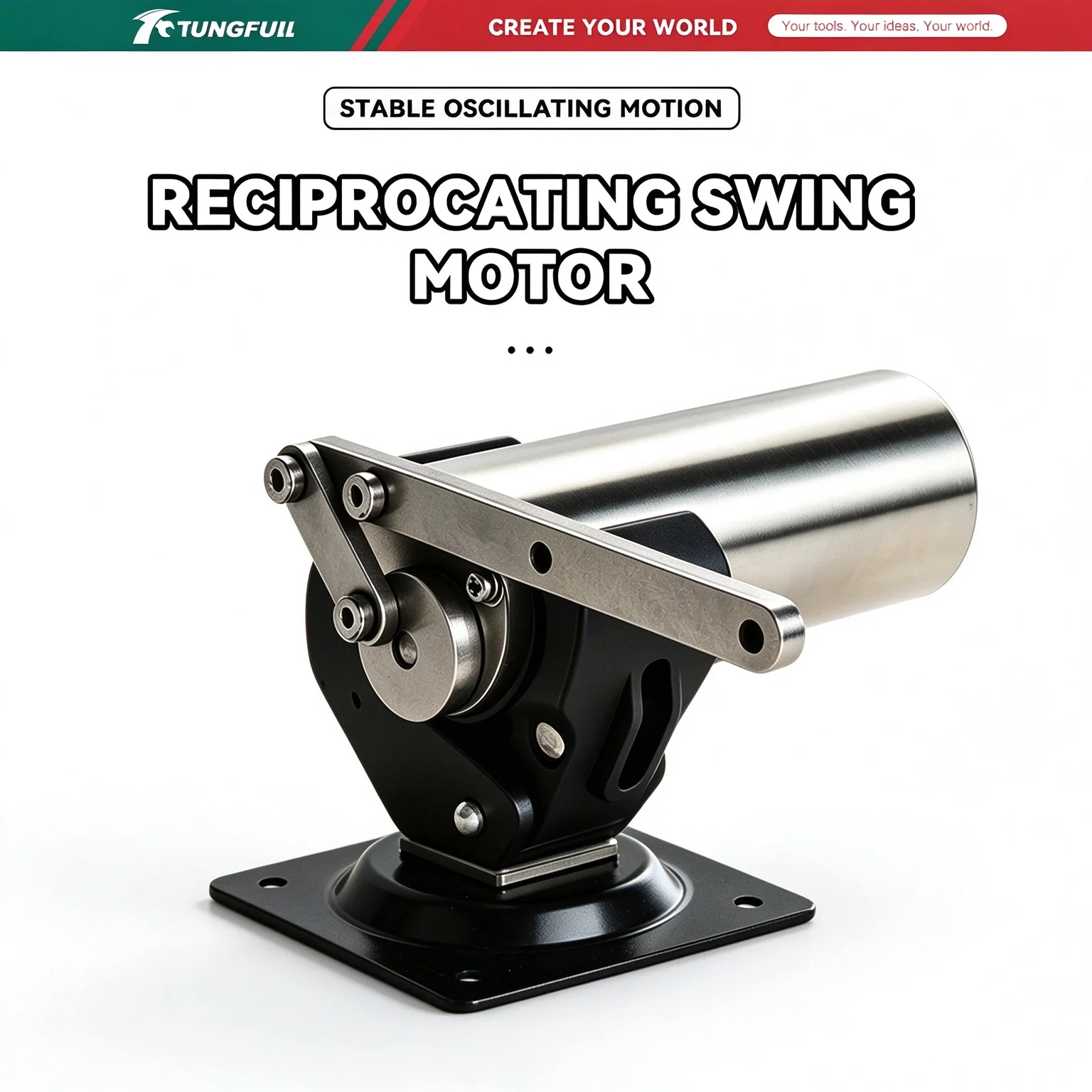 TUNGFULL DC24V Mini Reciprocating Swing Motor DIY Automatic Wobbler Machine 16-32RPM Adjustable Swing Angle 55°