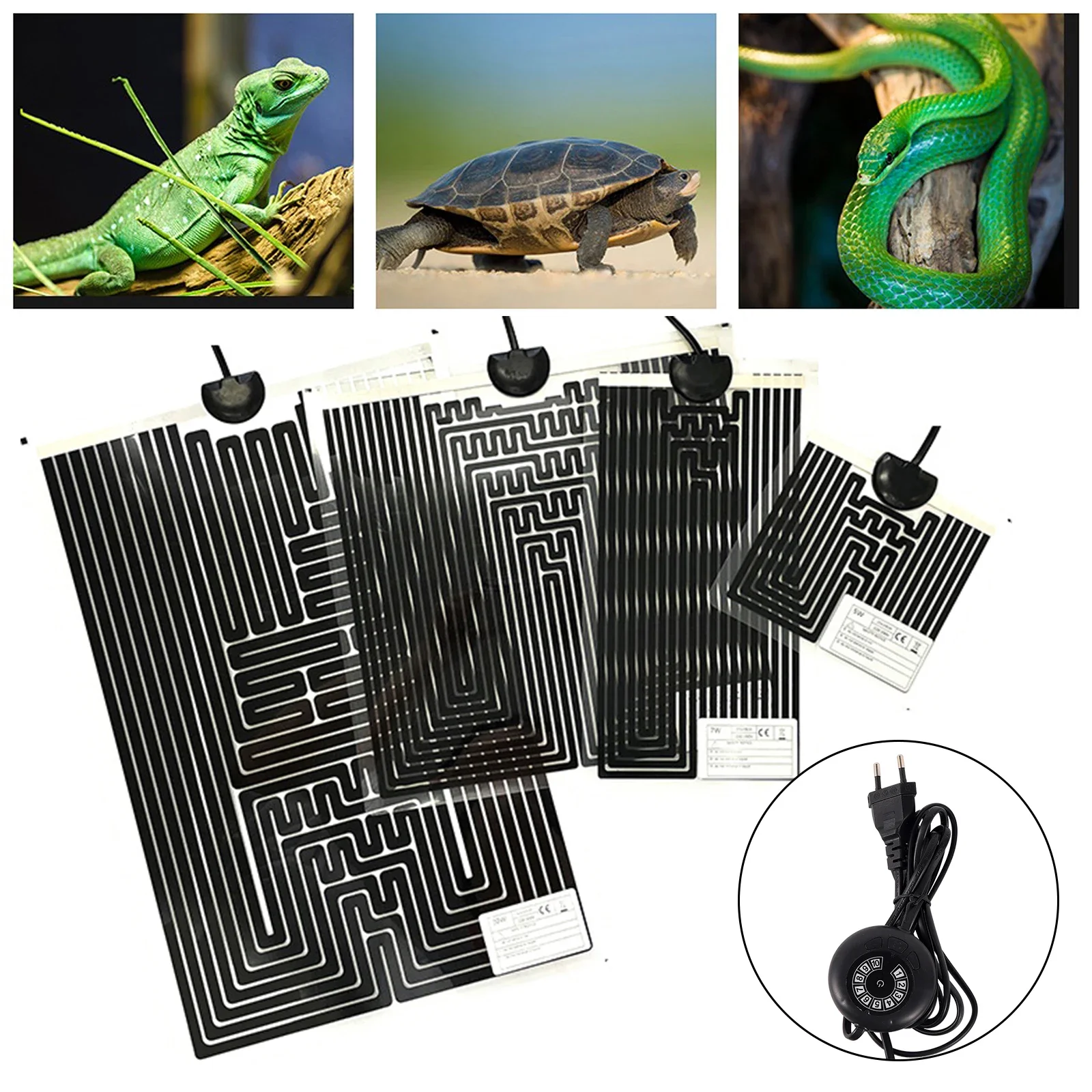 

5-45W Reptile Heating Pad For Lizard Turtle Heater Reptiles Warm Adjustable Temperature Controller Mat For Small Fish Tank 1Pc