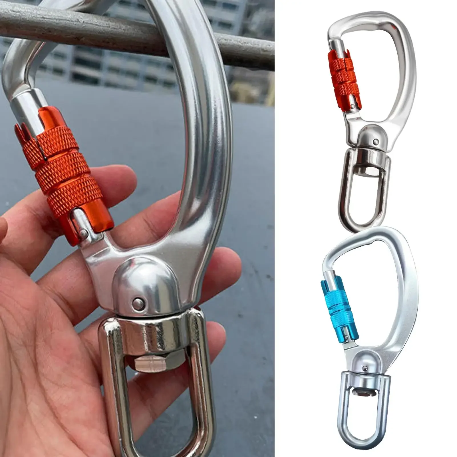 Carabiner For Keys Heavy Duty Multipurpose D-Ring Keychain Hooks For Backpacks For Picnic Camping Hiking Backpacking Climbing