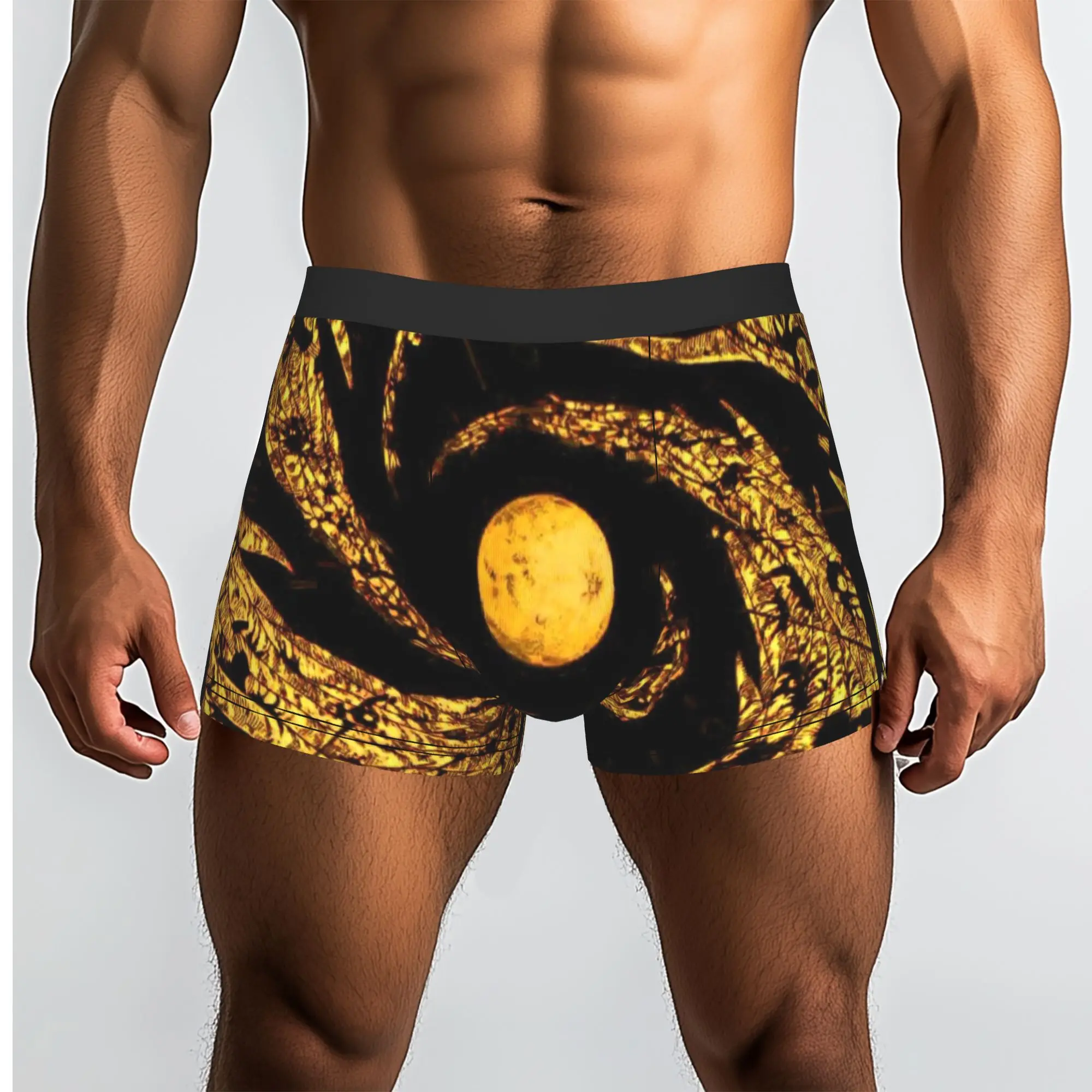 Golden Swirl Sun Vintage Art  Underpants Breathbale Panties Male Underwear Comfortable Shorts Boxer Briefs