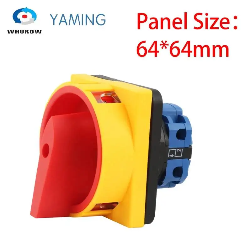 Factory Supplied 690V 20A Padlock Rotary Cam Switch OFF-ON 2 Position 1 Pole 4 Terminals Main Switches LW26GS-20/02