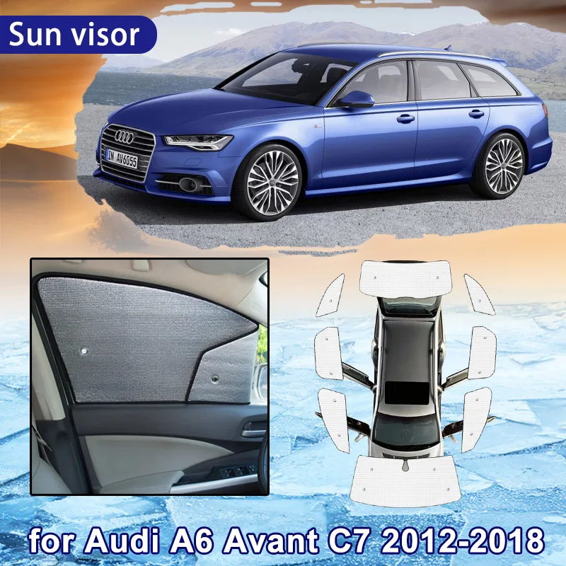 Full Coverage Car Sun Shade for Audi A6 Avant C7 4G 2018-2012 2013 2014 2015 Auto Sunshade Windshield Side Window Visor Cover