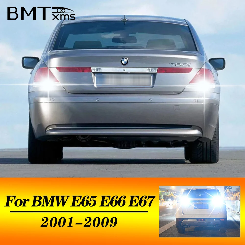 BMTxms 2pcs Car LED Reverse Light For BMW 7 Series E65 E66 E67 2001 2002 2003 2004 2005 2006 2007 2008 2009 Backup Back Up Lamp
