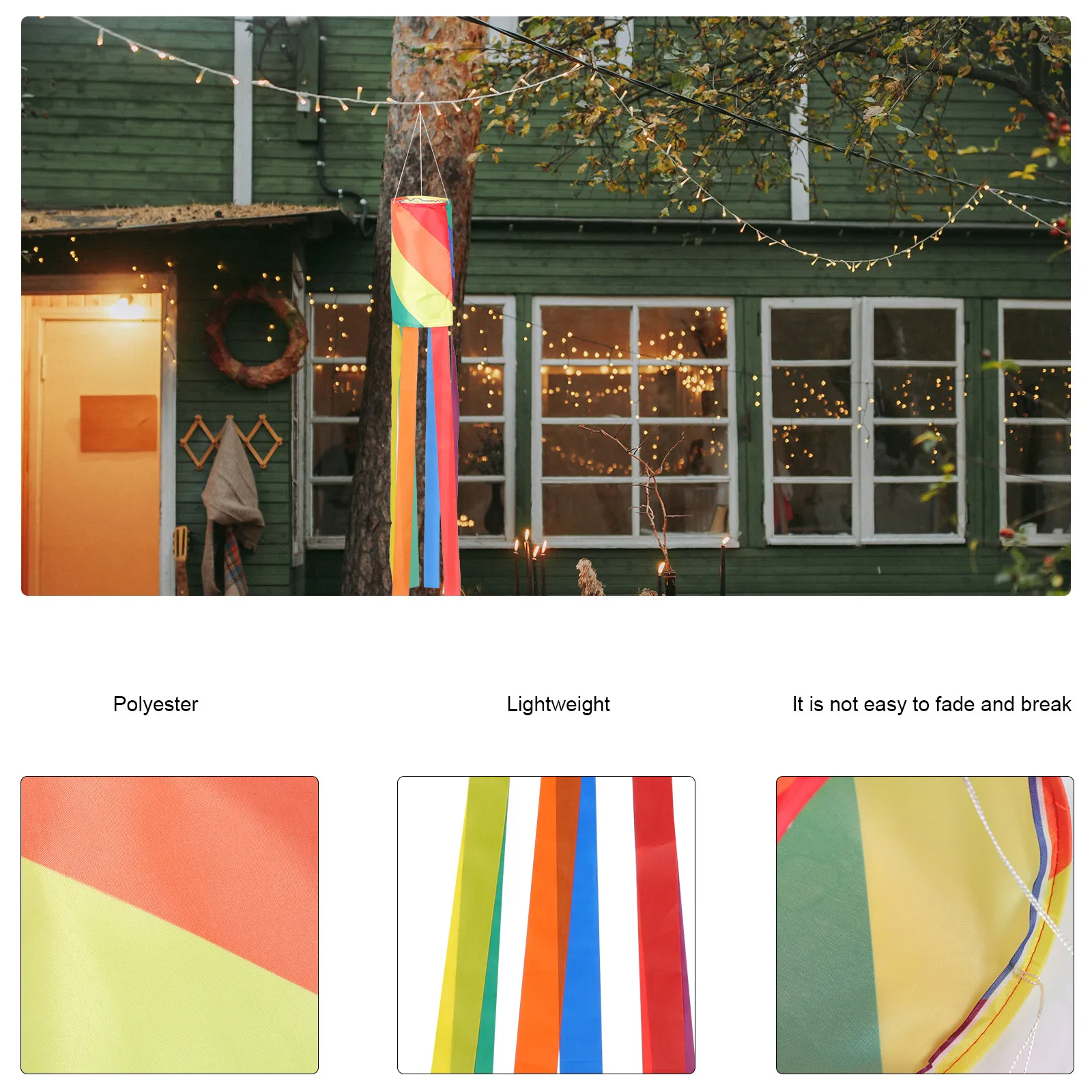 Rainbow Windsock Outdoor Wind Direction Indicator for Garden, Yard, Patio & Courtyard Decor