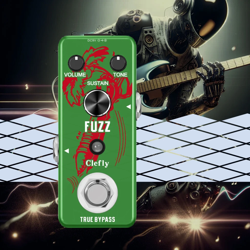 ZIKZIC STAX Rowin Guitar Effects Pedal Fuzz True Bypass Mini Size Fuzzy Sustain Great Performence Metal Case Megadath FZ-03