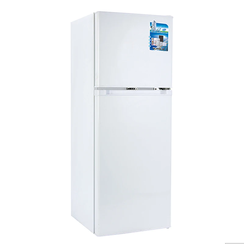 142L 12V 24V DC Refrigerator With Freezer Top Double Door Energy Saving With AC Input