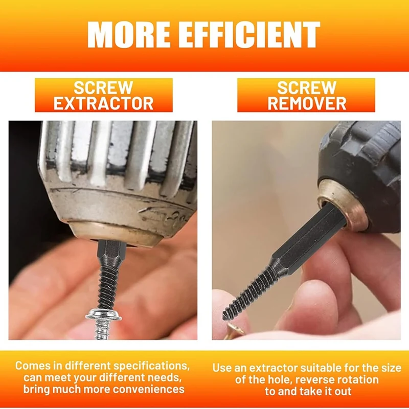11PCS Damaged Screw Extractor Set,Screw Remover & Extractor Bit Set,5 Practical Sizes With Quick Stripped Removal Tool