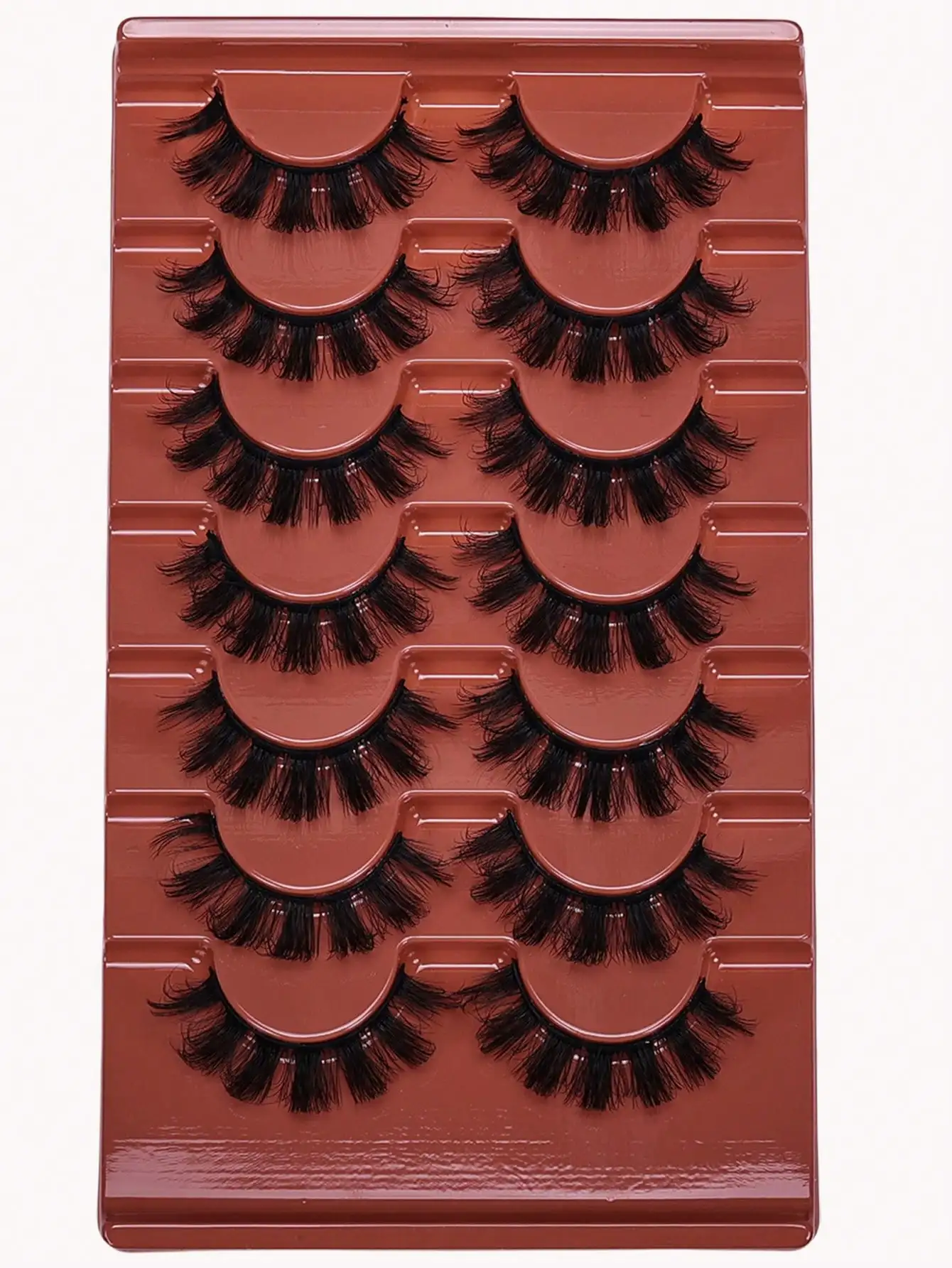 7 Pairs 3D Fluffy False Eyelashes Natural Thick Curly Look Voluminous Eye Makeup