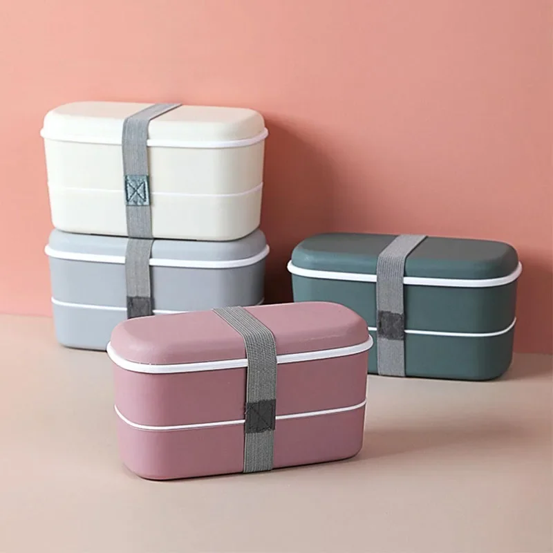 Multi Functional Kitchen Double-Layer Partition Bento Box, Household Kitchen Food Lunch Box, Can Be Placed In Microwave Oven - view 2